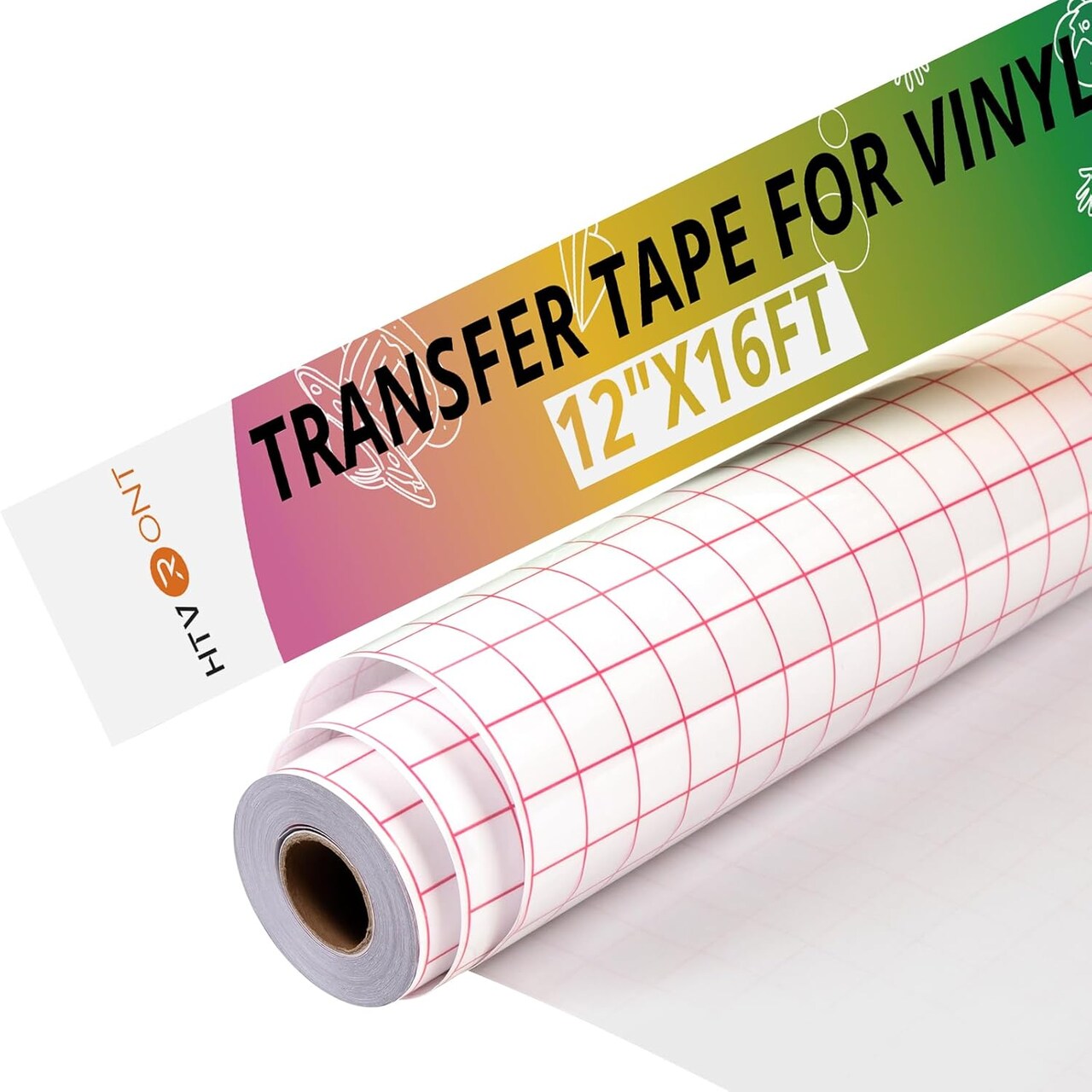 Transfer Tape for Vinyl -12" x 16 FT w/Red Alignment Grid Transfer Paper